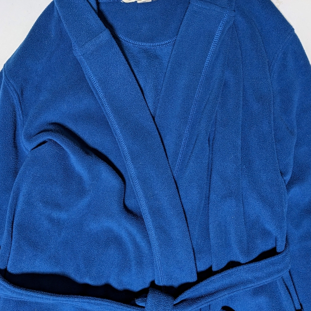 Lands End Fleece Hooded Robe - Picture 3 of 8